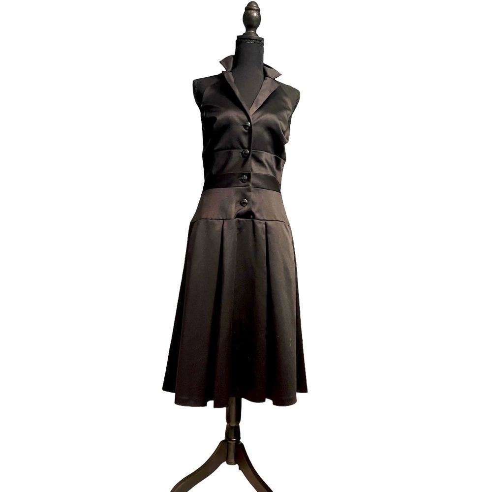 Black Liz Claiborne Satin Halter Party Dress Size 12